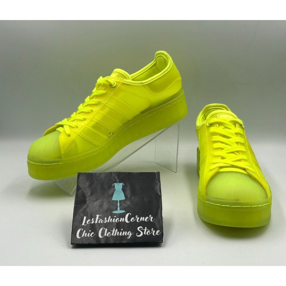Adidas Superstar Women's Jelly Solar Yellow Platform Sneakers Sz 8.5 Wo's 3261